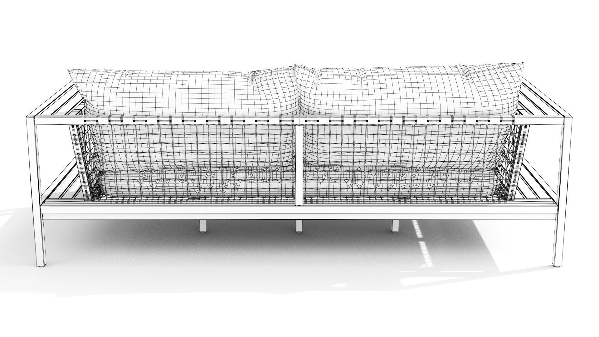 Callais Taupe Gray Sofa Low-poly 3D model_13