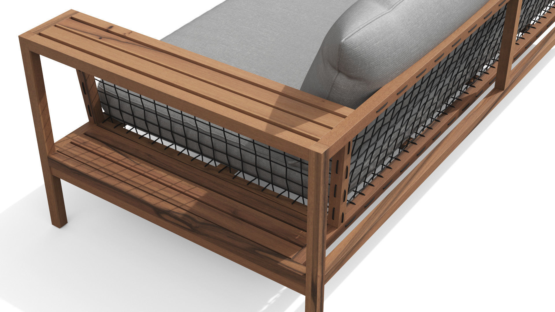 Callais Taupe Gray Sofa Low-poly 3D model_6