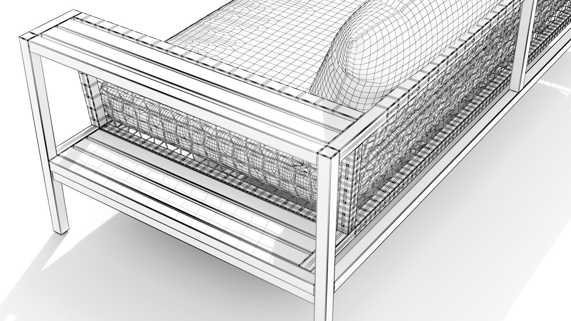 Callais Taupe Gray Sofa Low-poly 3D model_16