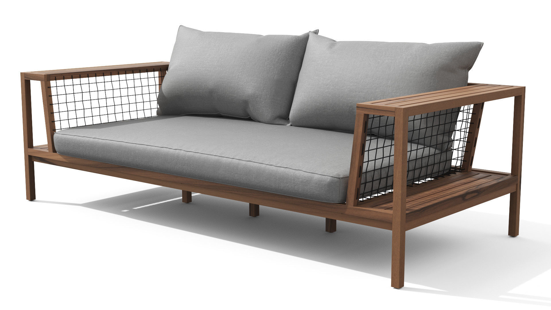 Callais Taupe Gray Sofa Low-poly 3D model_1