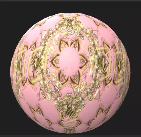 Vintage golden doodles Surface PBR Texture_0