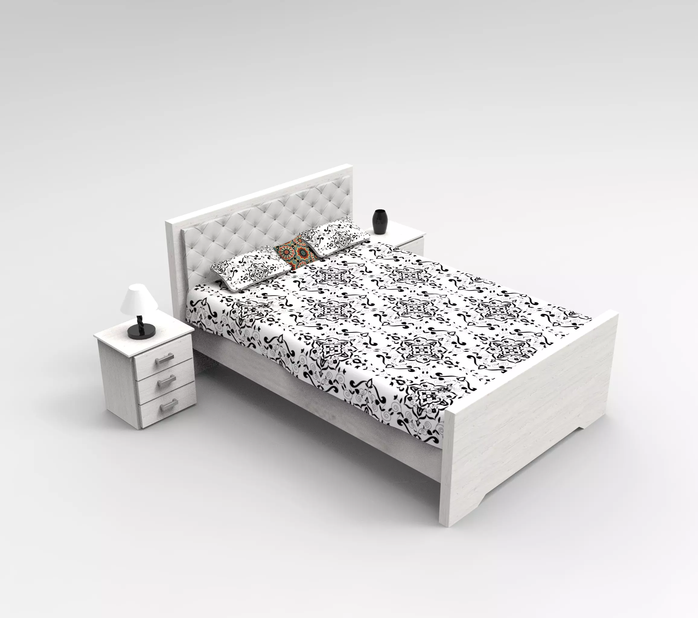 Single Bed Low-poly 3D model