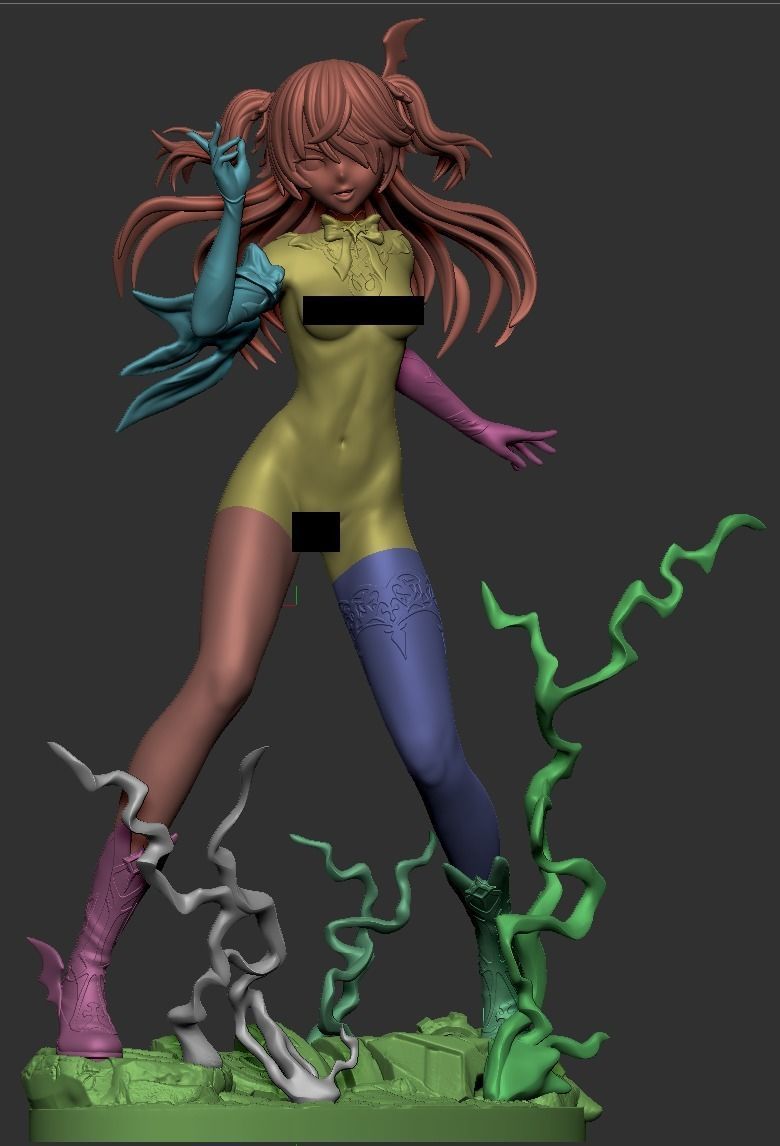 Fischl Genshin Impact NUDE 3D print model  3D print model_2