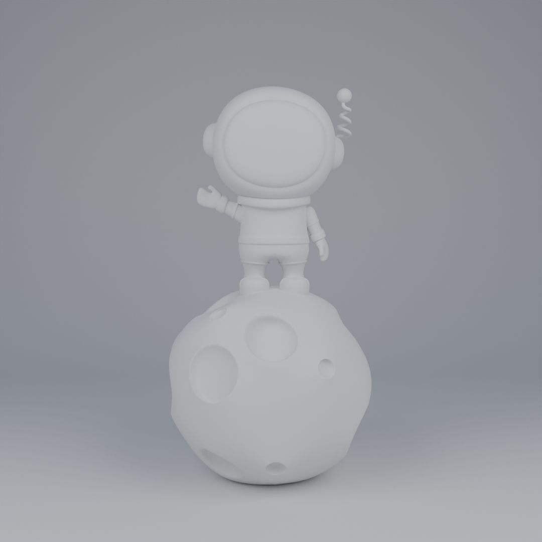 Astronaut on moon 3D model_1