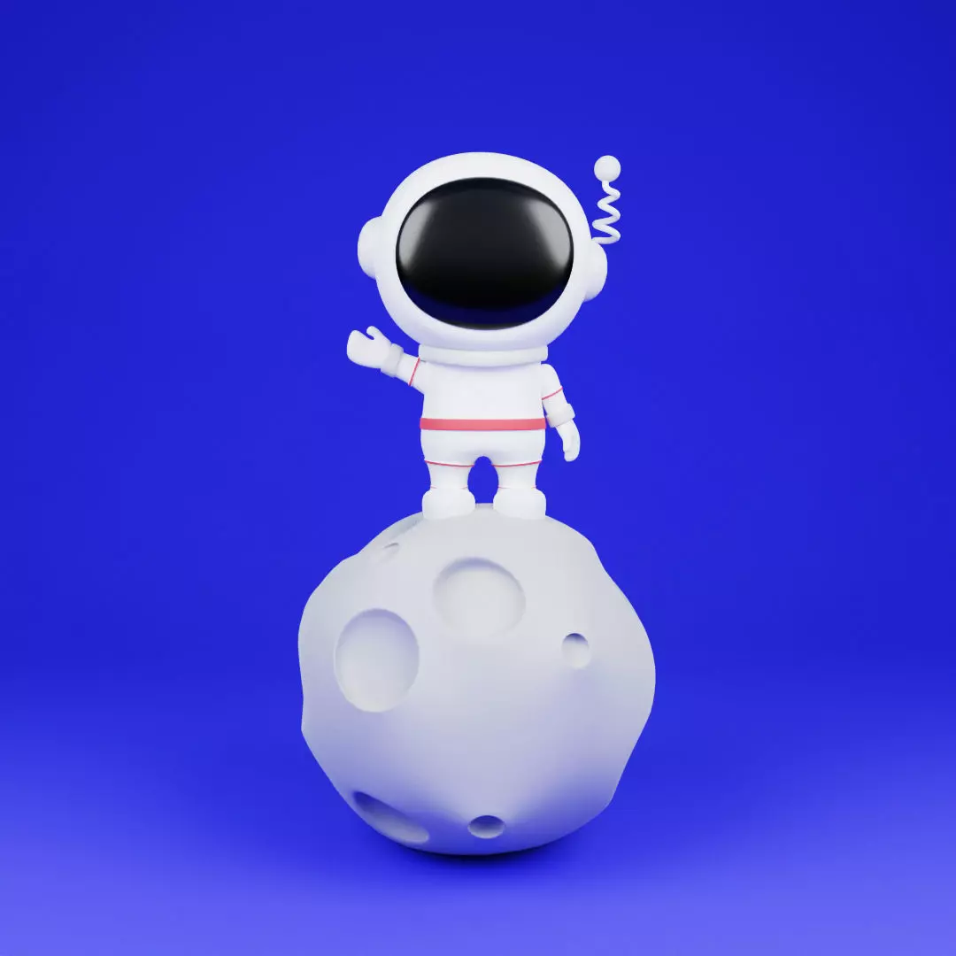 Astronaut on moon 3D model_0