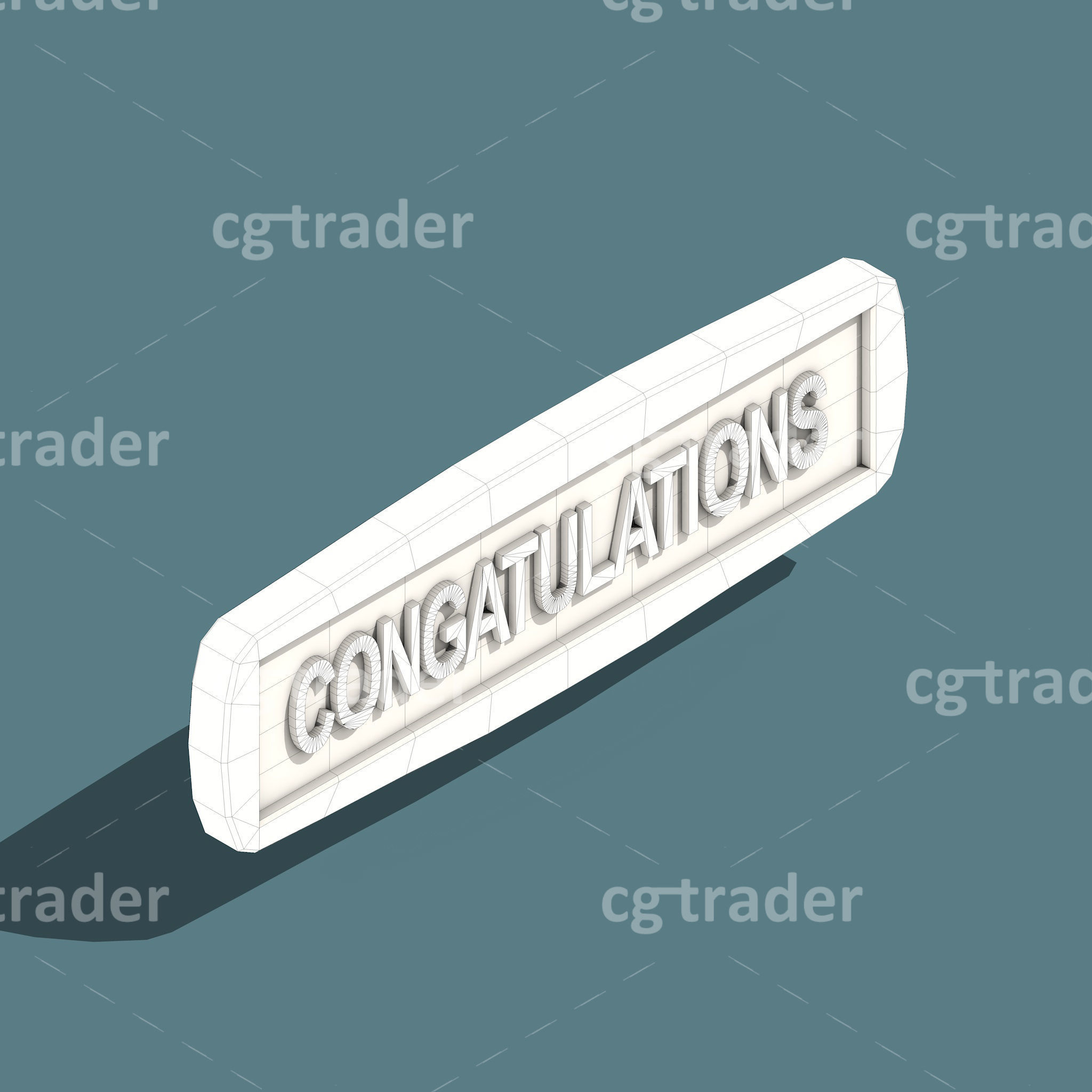 Low Poly Anniversary Medal Isometric Icon Low-poly 3D model_16