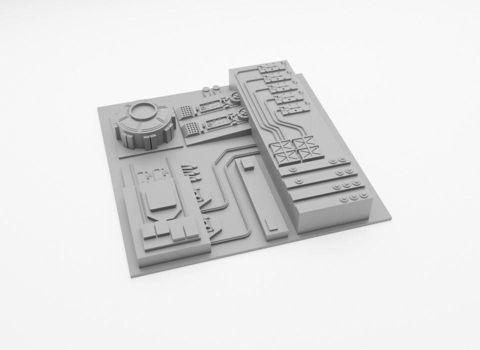 Death Star Tile   Type B Free 3D print model_4