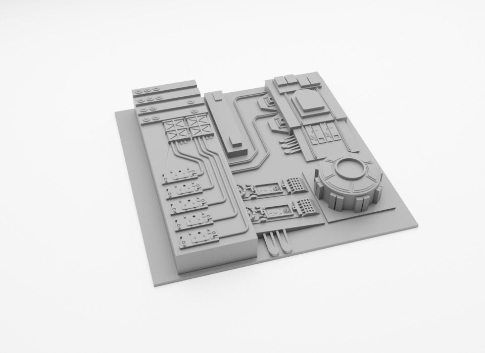 Death Star Tile   Type B Free 3D print model_7