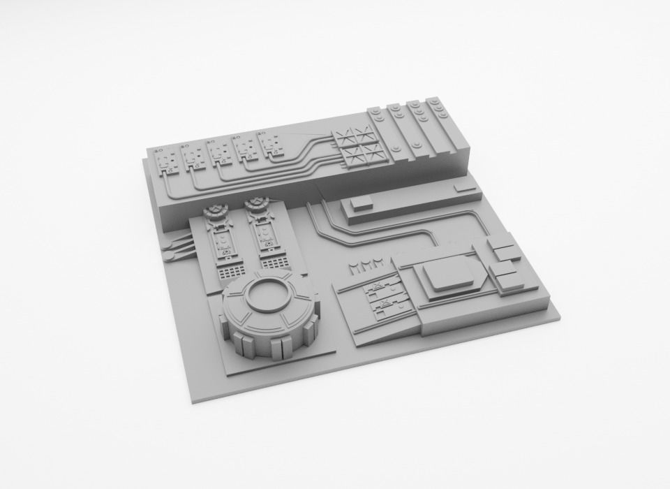 Death Star Tile   Type B Free 3D print model_6