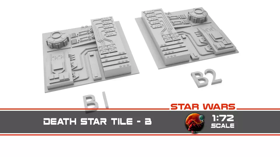 Death Star Tile   Type B Free 3D print model_0