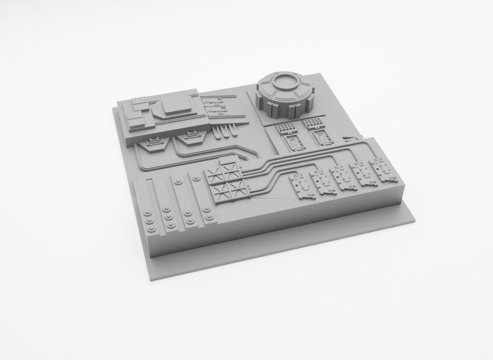 Death Star Tile   Type B Free 3D print model_5