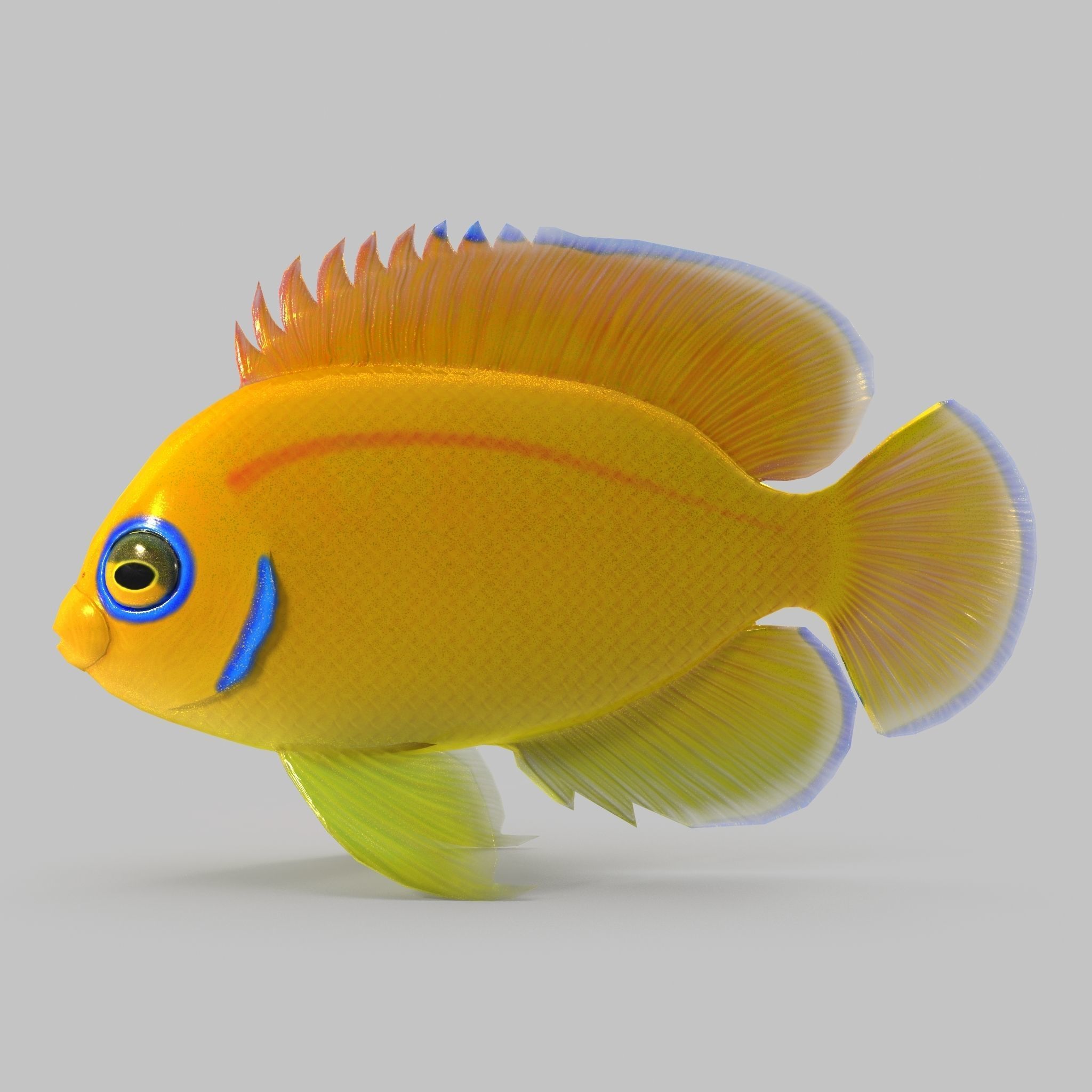 Lemon Peel Angel Low-poly 3D model_1