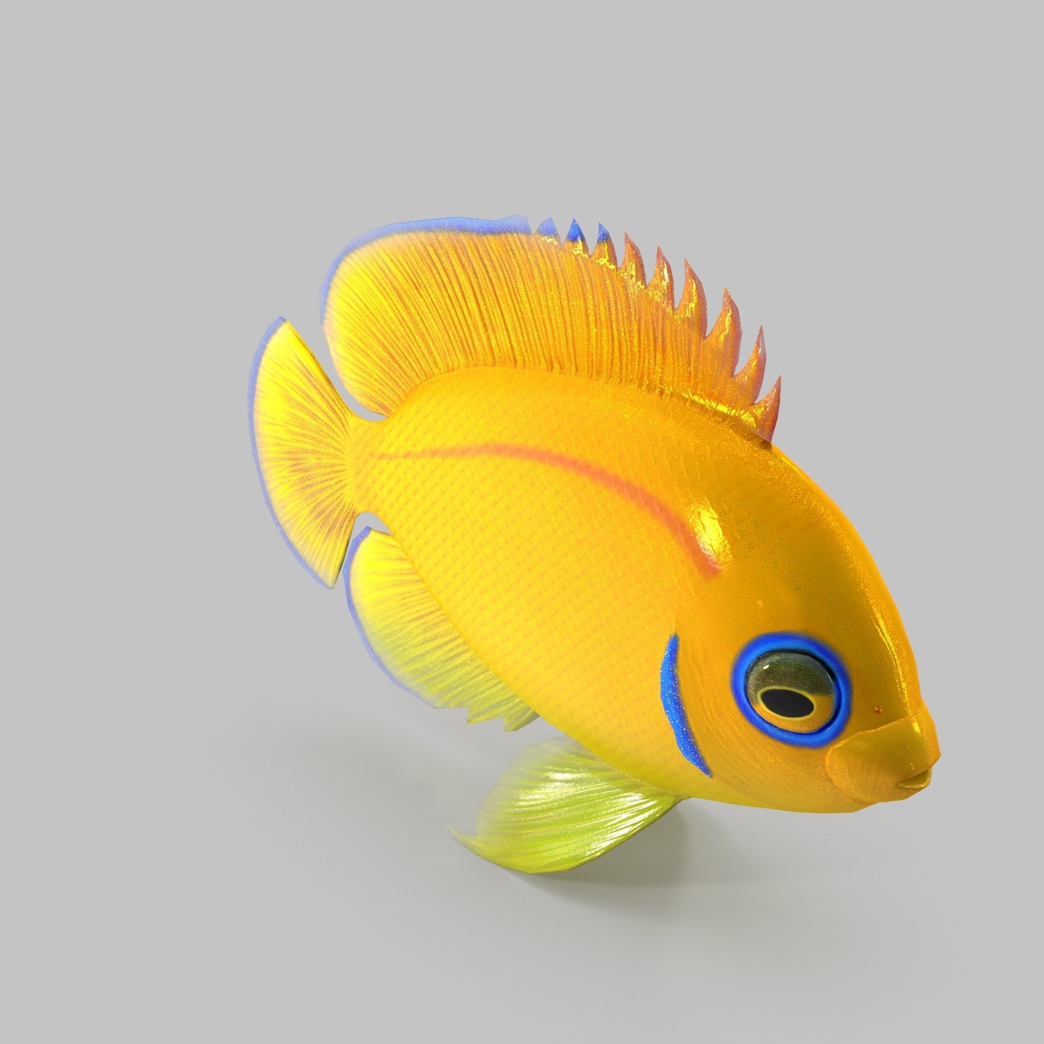 Lemon Peel Angel Low-poly 3D model_4