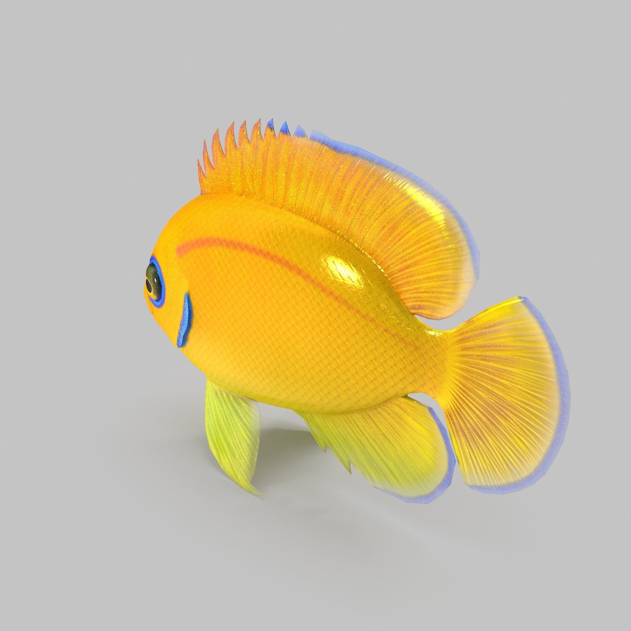 Lemon Peel Angel Low-poly 3D model_3