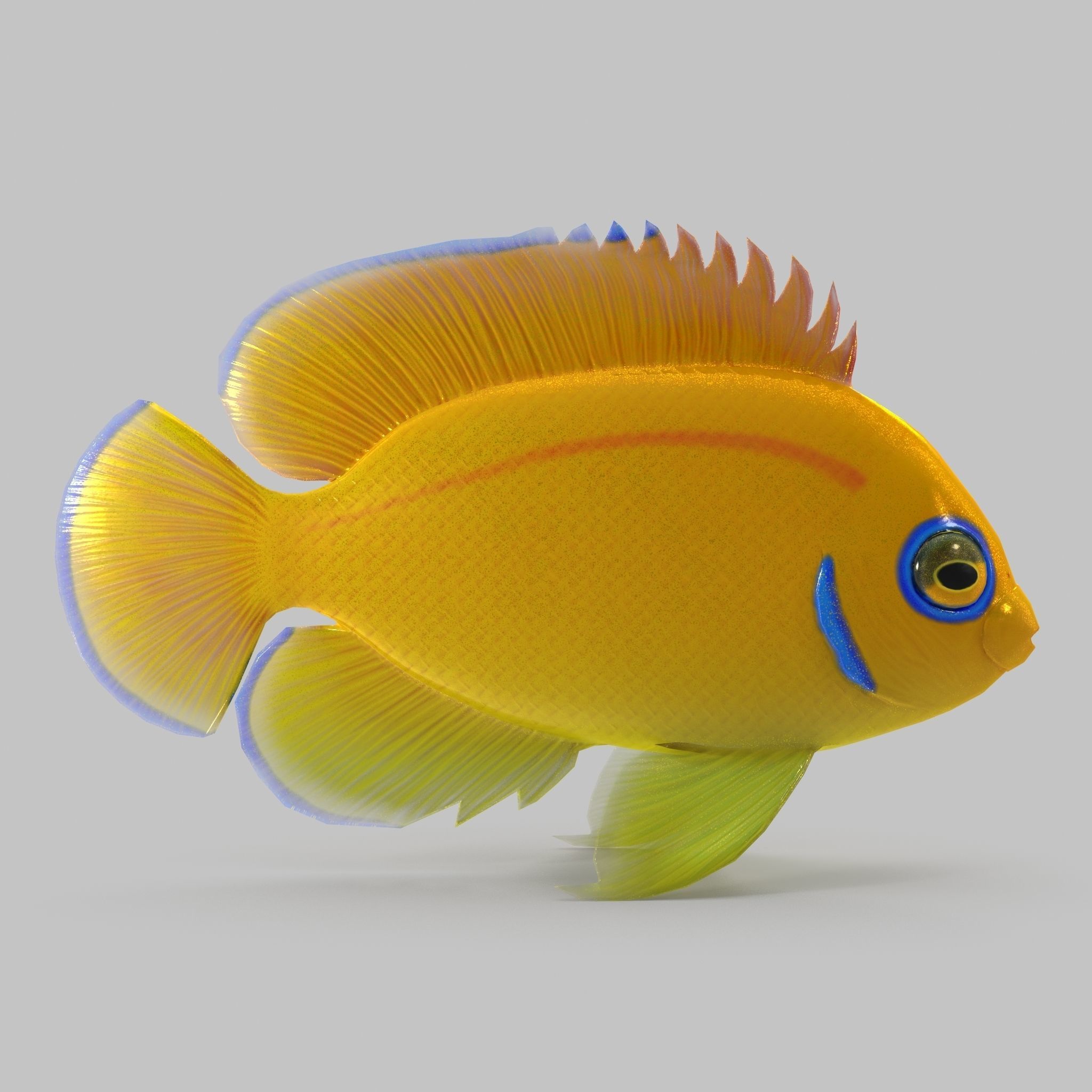 Lemon Peel Angel Low-poly 3D model_2