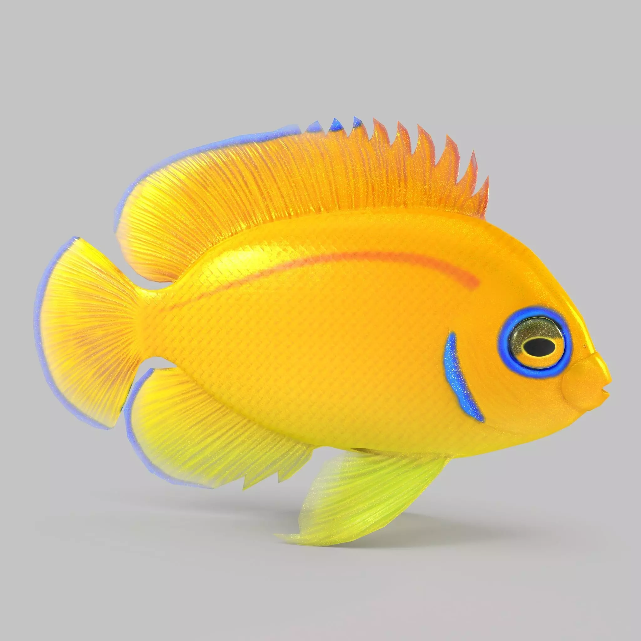 Lemon Peel Angel Low-poly 3D model_0