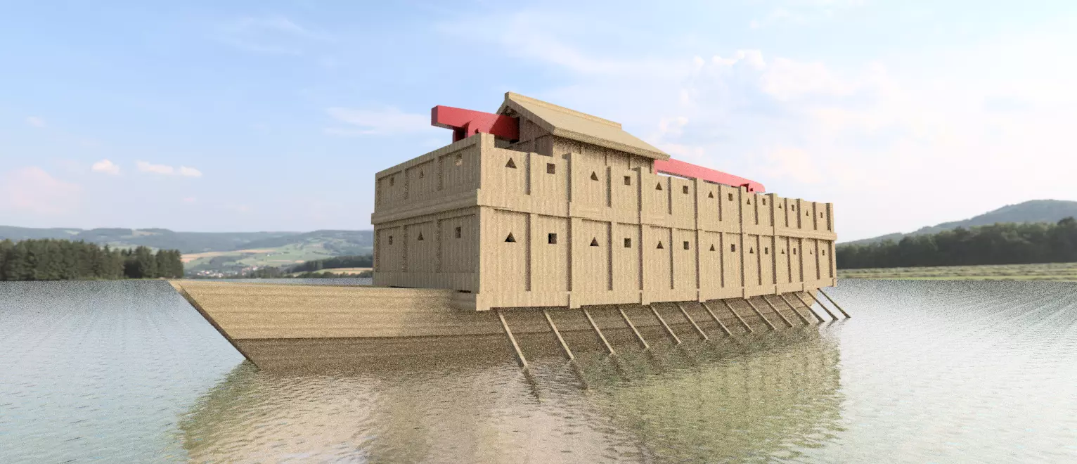 Sengoku period Samurai warship- Atakebune Low-poly 3D model