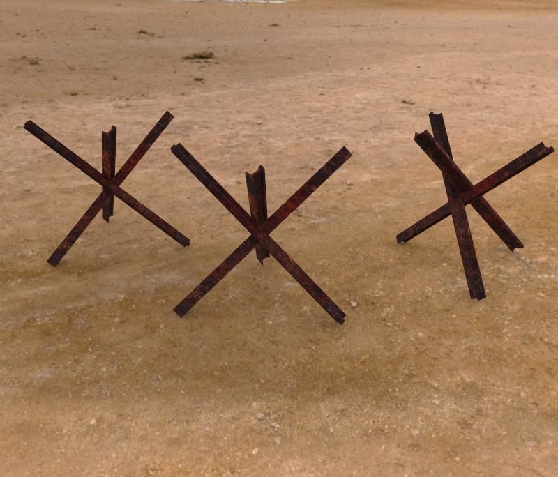 Anti-Tank Barrier Low-poly 3D model_1