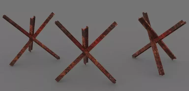 Anti-Tank Barrier Low-poly 3D model_0