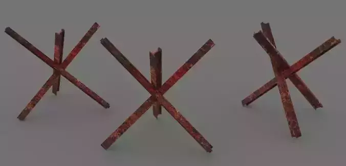 Anti-Tank Barrier Low-poly 3D model