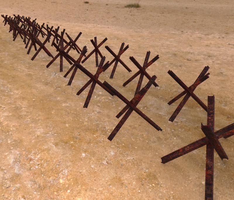 Anti-Tank Barrier Low-poly 3D model_3