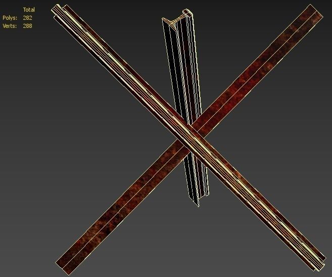 Anti-Tank Barrier Low-poly 3D model_4