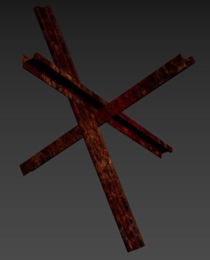 Anti-Tank Barrier Low-poly 3D model_2