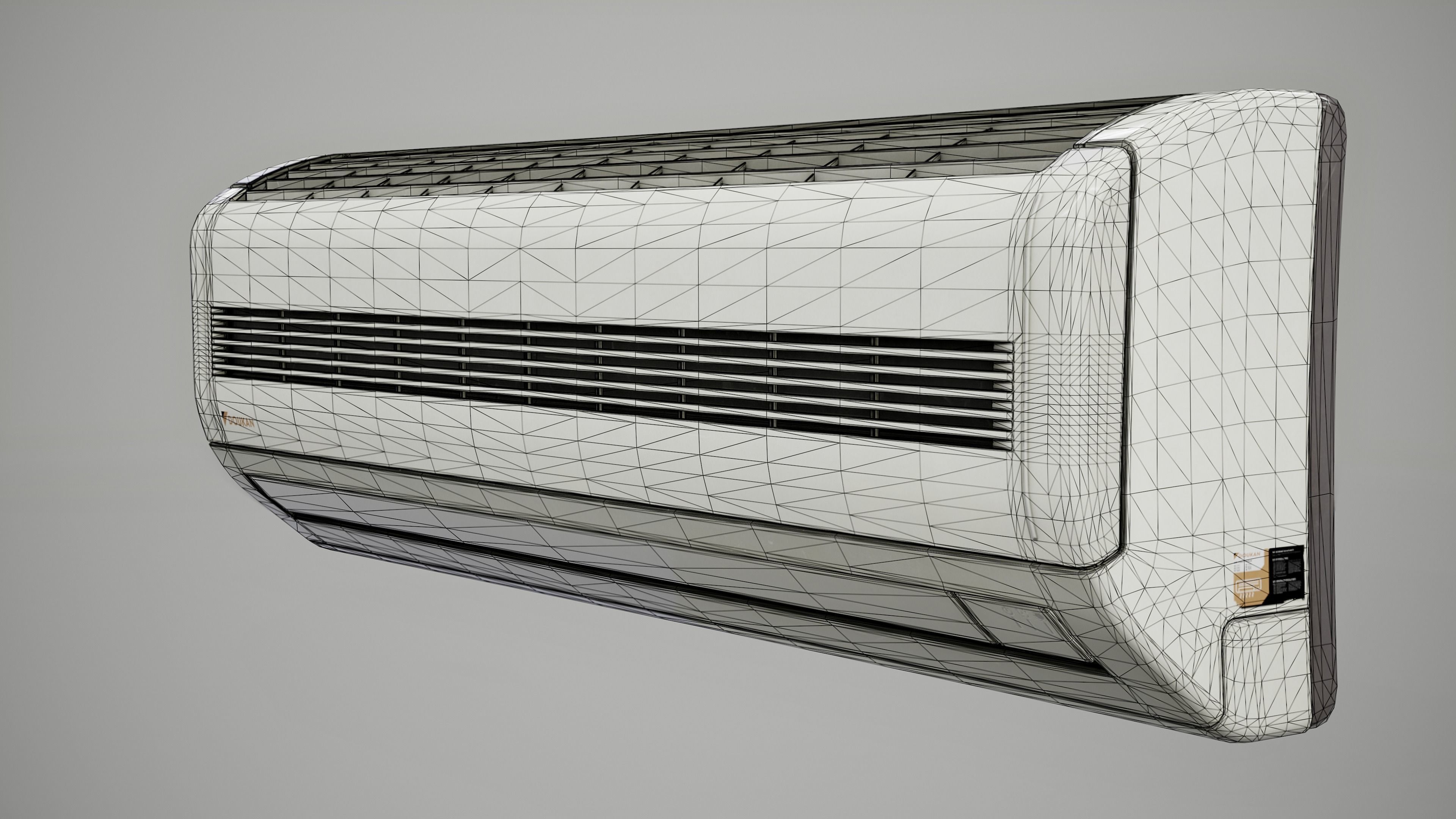Air Conditioner Indoor Unit Low-poly 3D model_6