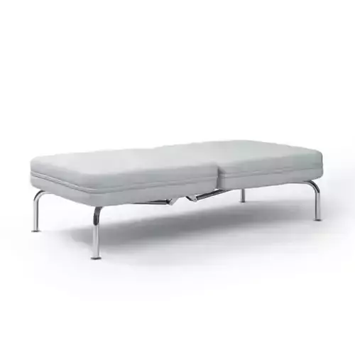 Simple Soft White Leather Bench 3D model