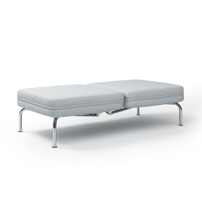 Simple Soft White Leather Bench