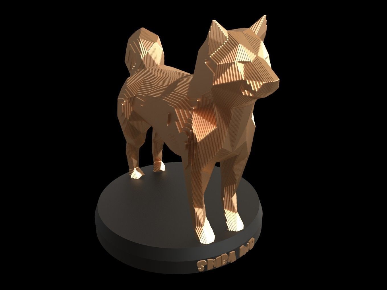 Parametric Shiba Inu Low-poly 3D model_5