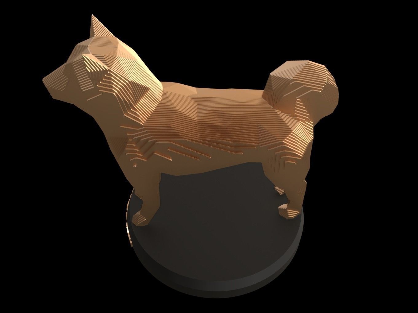 Parametric Shiba Inu Low-poly 3D model_1