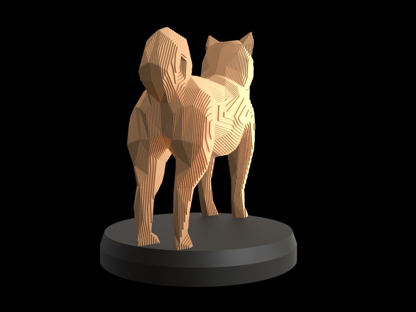 Parametric Shiba Inu Low-poly 3D model_3