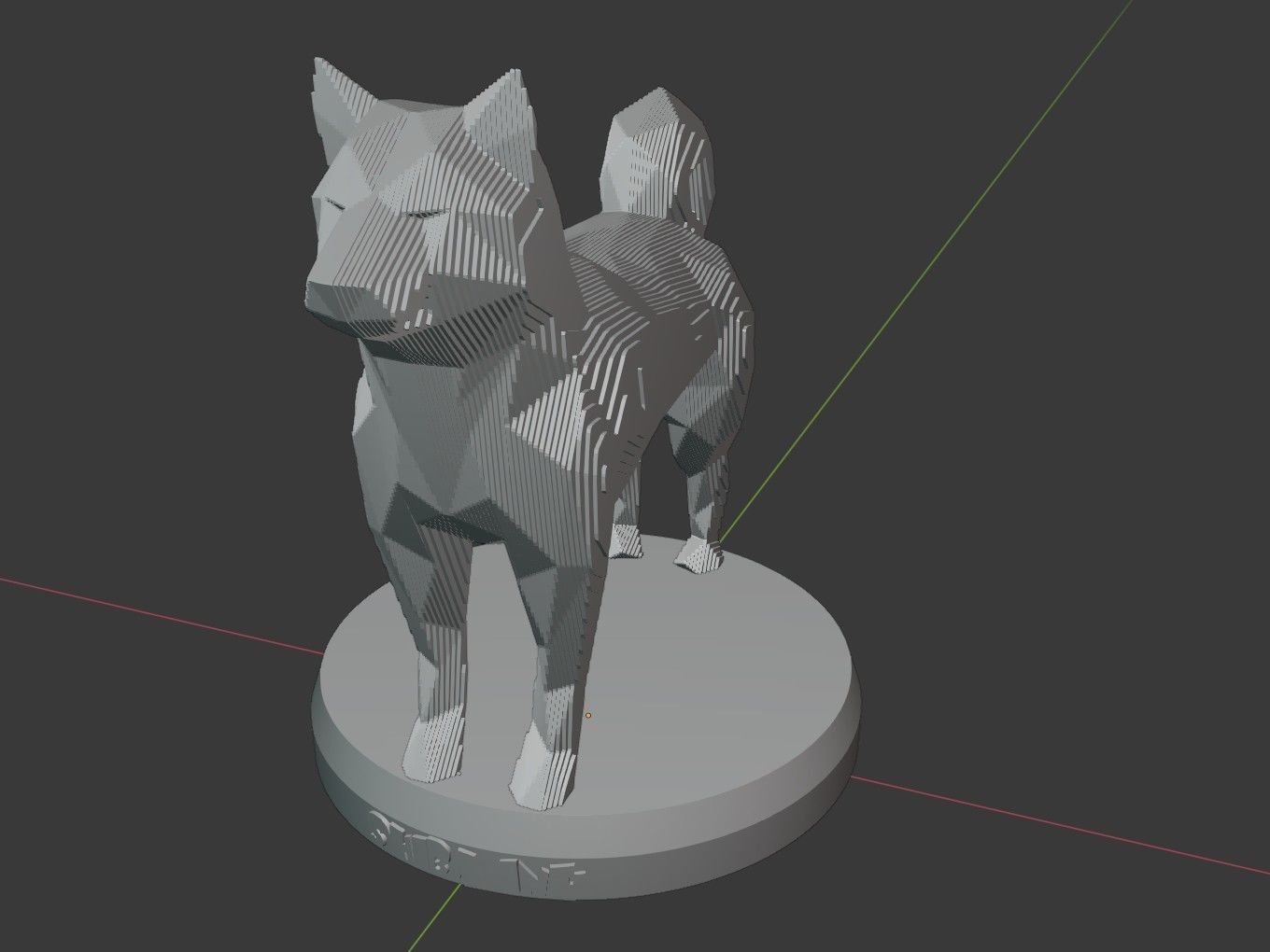 Parametric Shiba Inu Low-poly 3D model_6