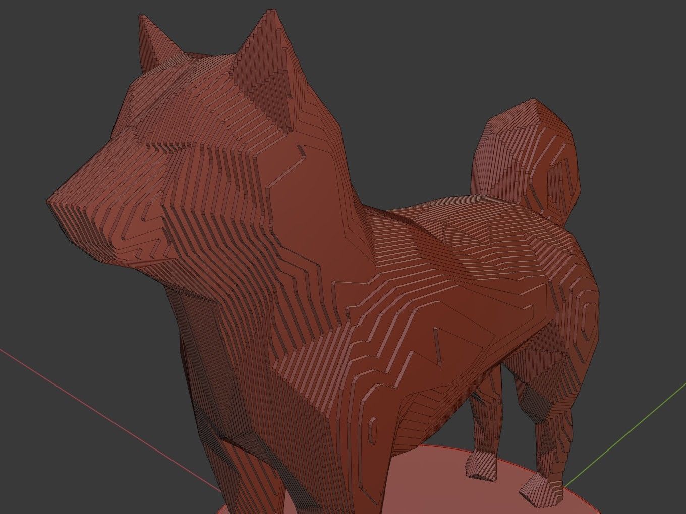 Parametric Shiba Inu Low-poly 3D model_8
