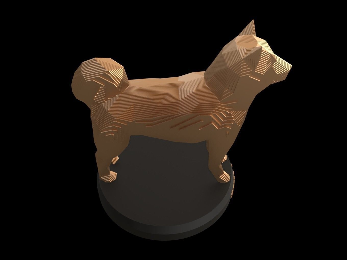 Parametric Shiba Inu Low-poly 3D model_4