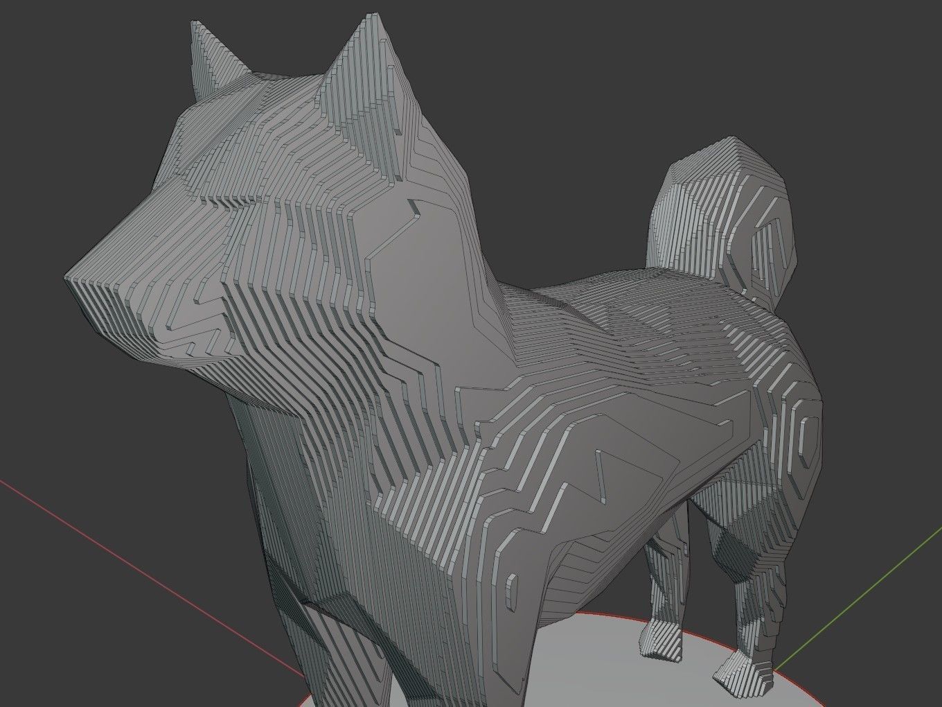 Parametric Shiba Inu Low-poly 3D model_7