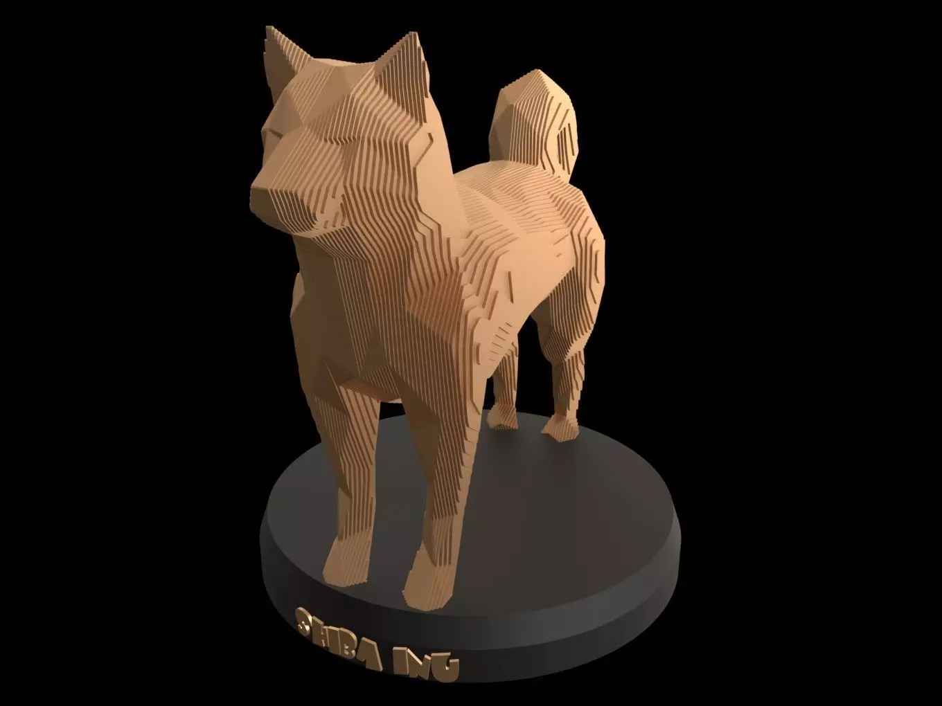 Parametric Shiba Inu Low-poly 3D model_0