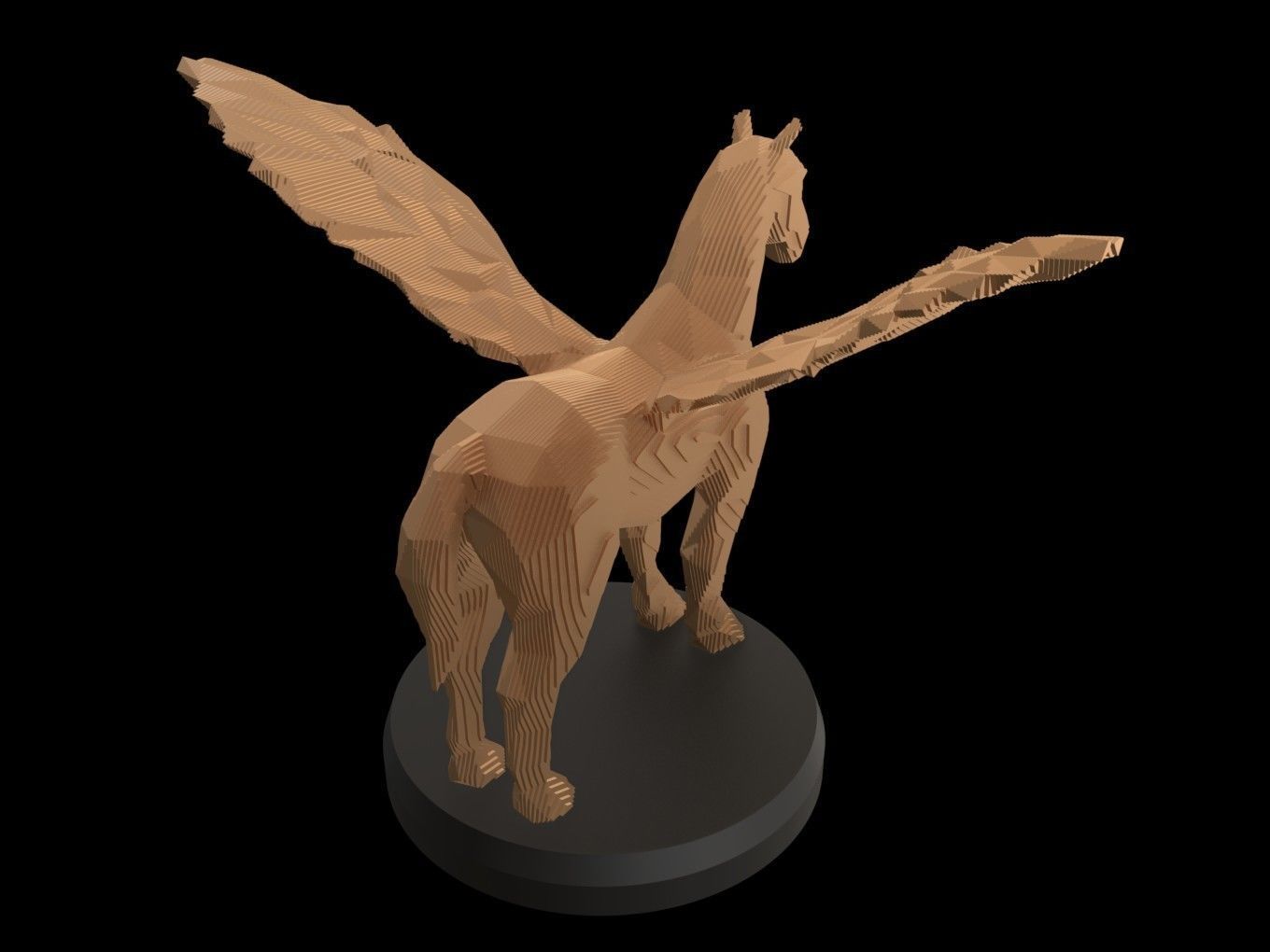 Parametric Pegasus Low-poly 3D model_3