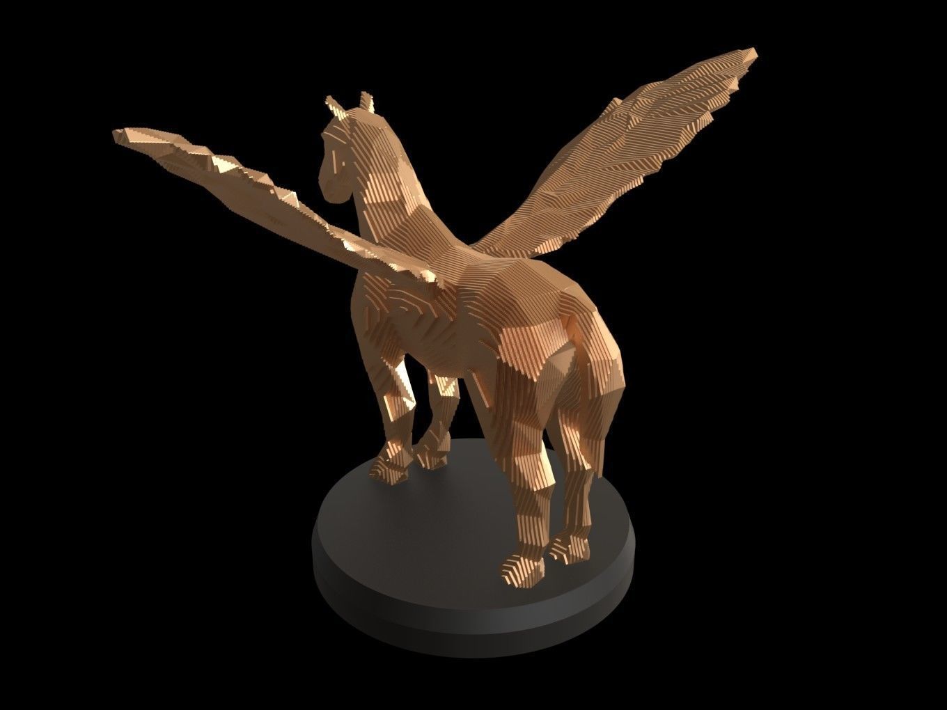 Parametric Pegasus Low-poly 3D model_2