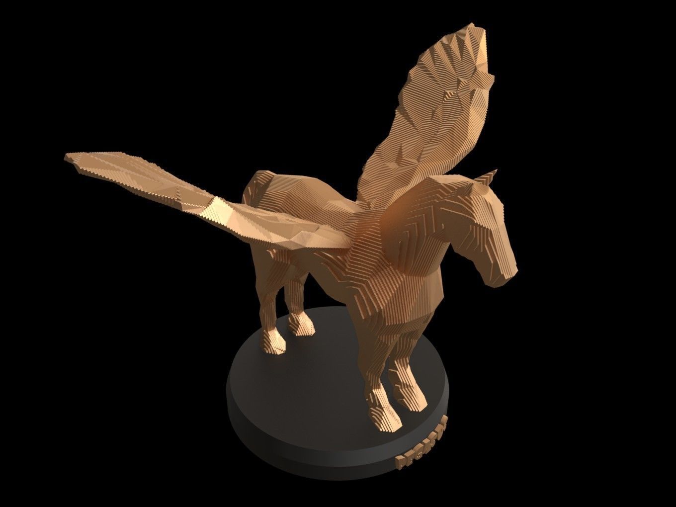 Parametric Pegasus Low-poly 3D model_5