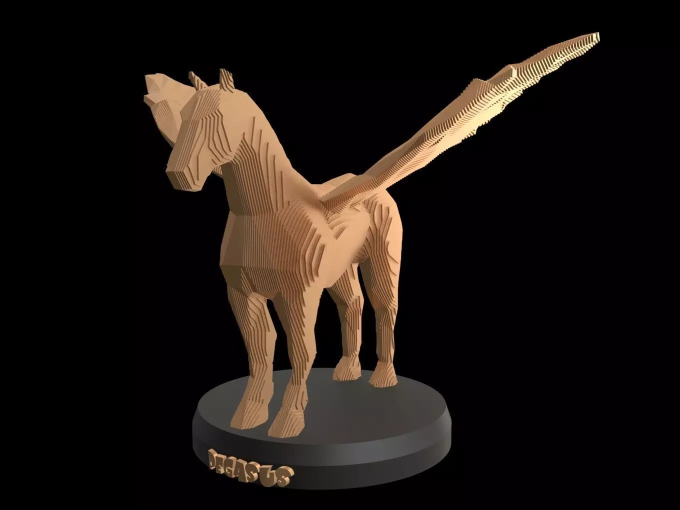 Parametric Pegasus Low-poly 3D model_0