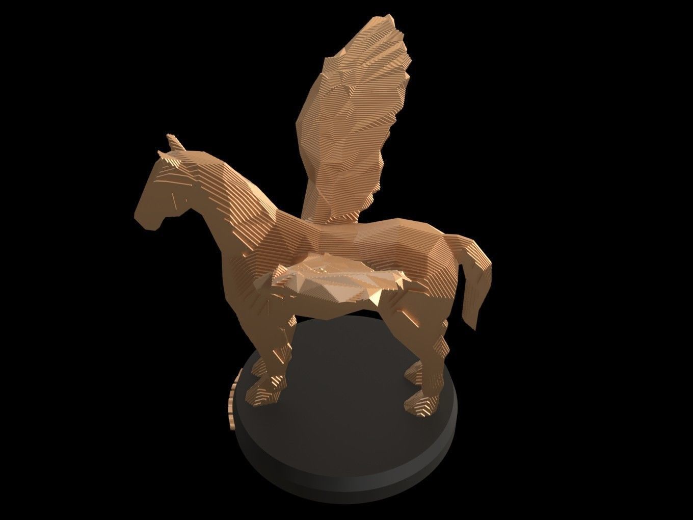 Parametric Pegasus Low-poly 3D model_1