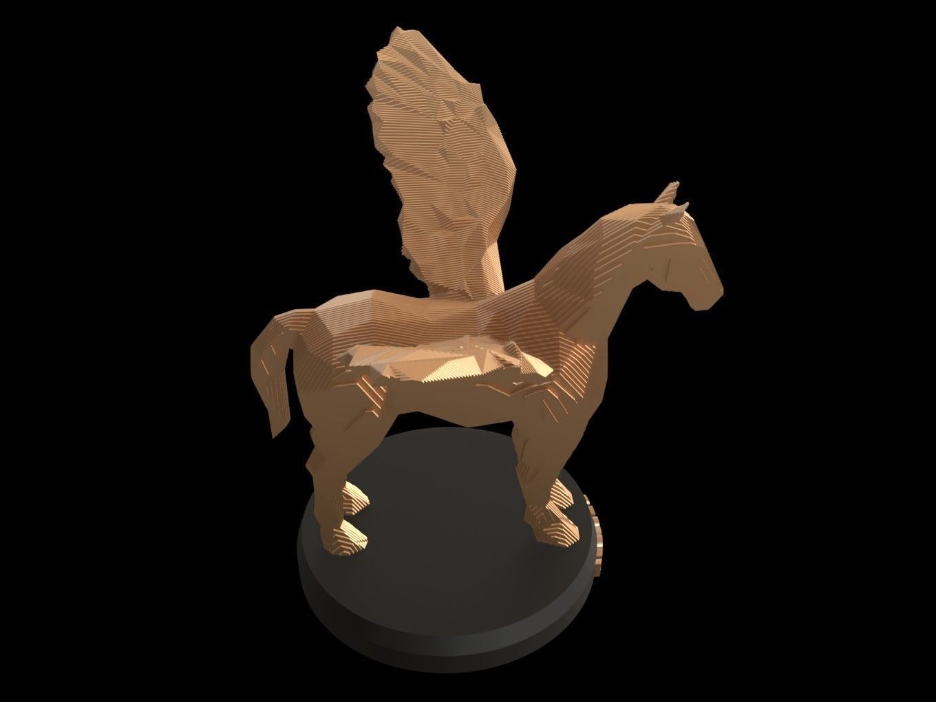 Parametric Pegasus Low-poly 3D model_4