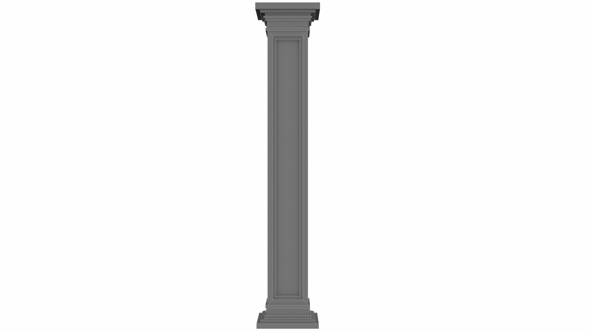 White marble column Low-poly 3D model_8