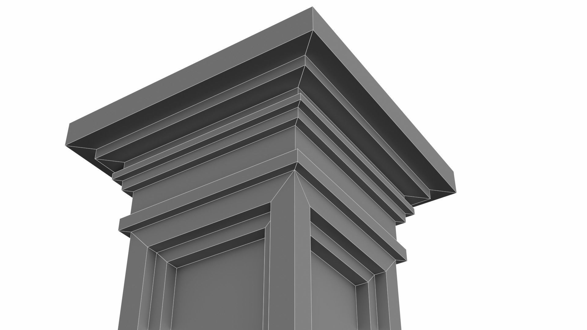 White marble column Low-poly 3D model_10
