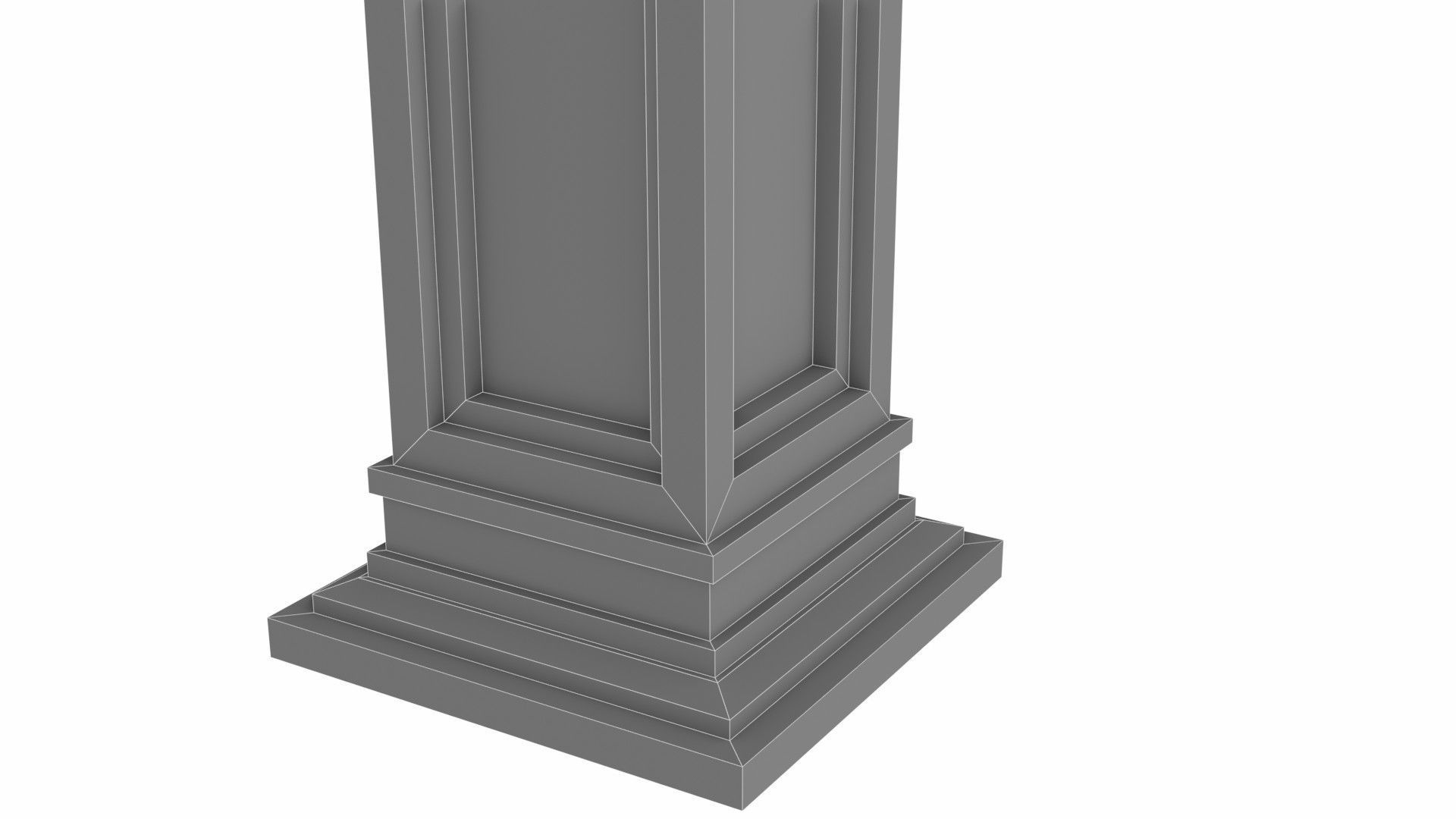 White marble column Low-poly 3D model_9