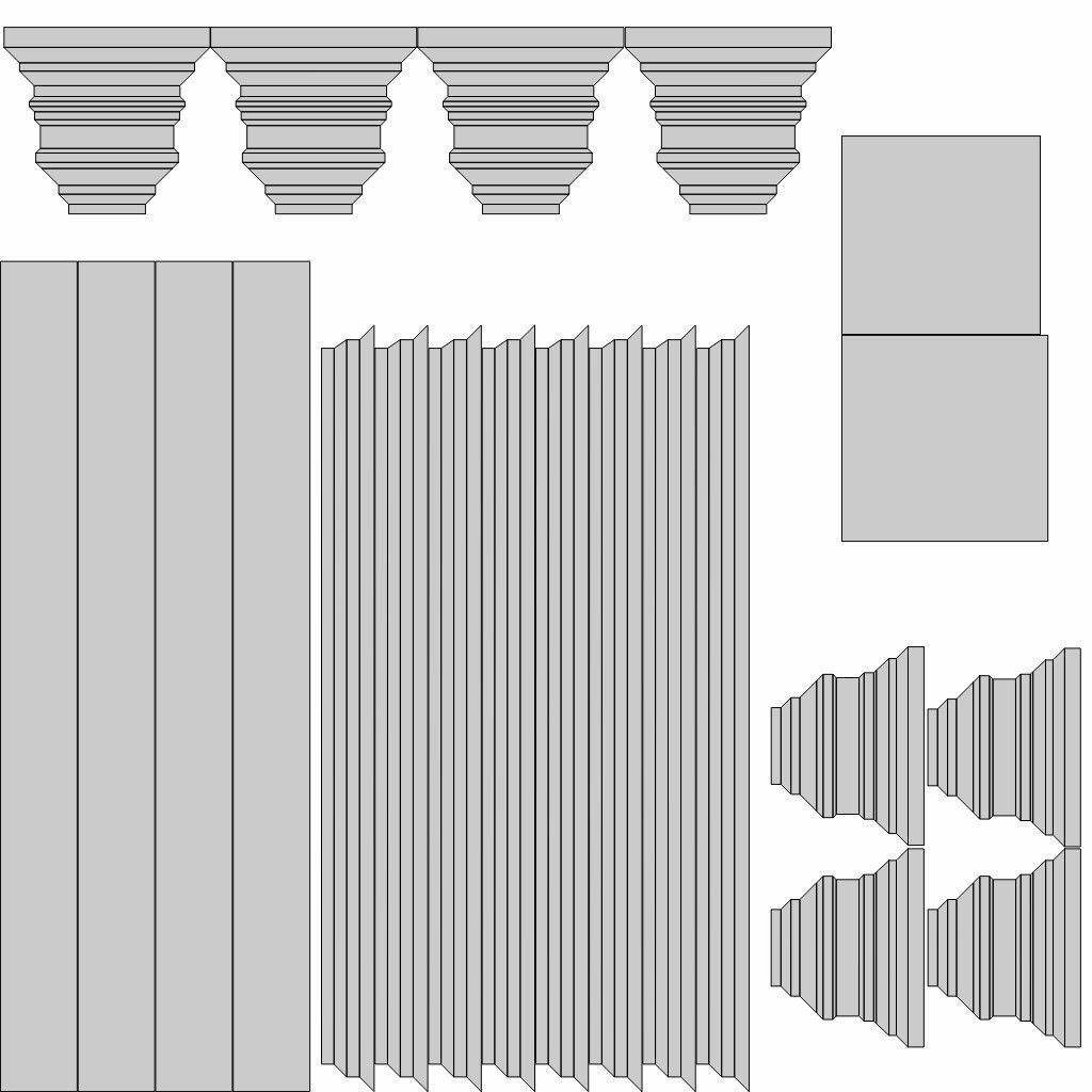 White marble column Low-poly 3D model_5