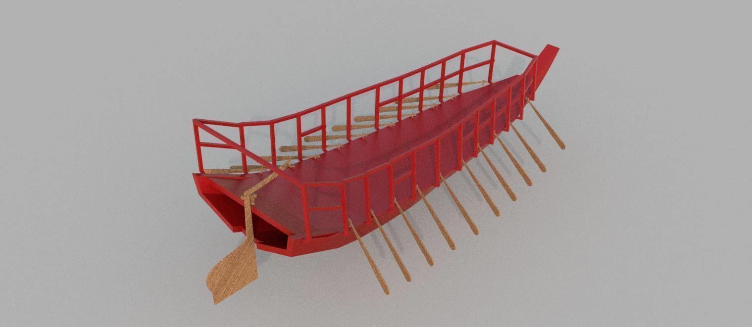 Sengoku period Samurai warship- Hayabune Low-poly 3D model_5