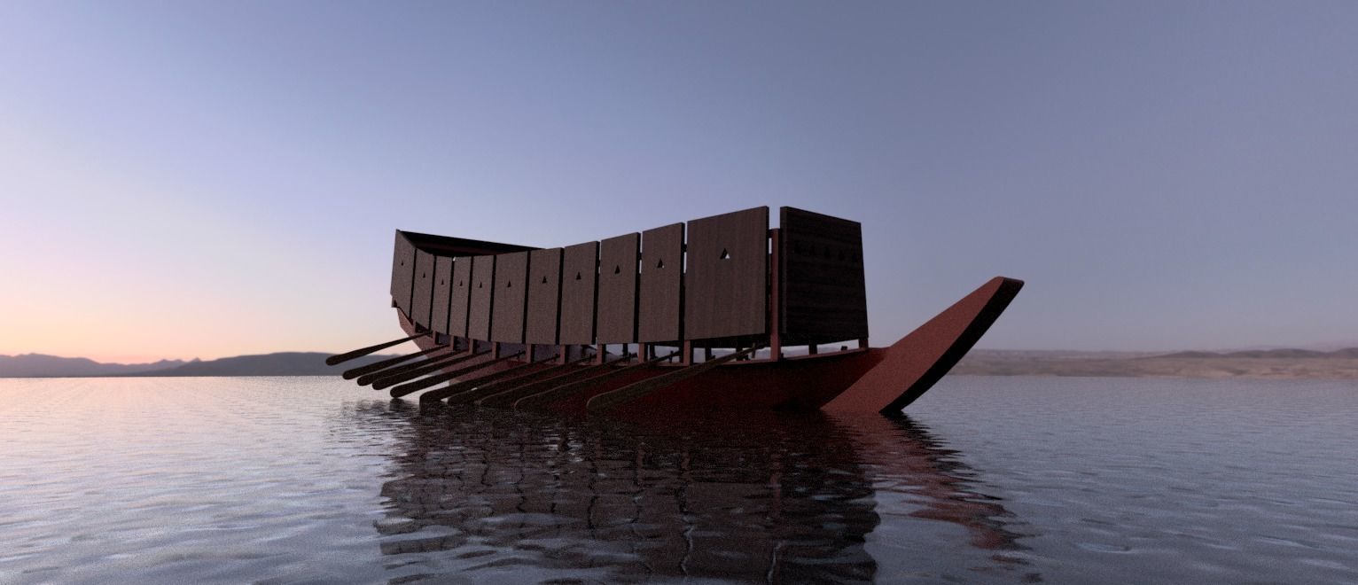 Sengoku period Samurai warship- Hayabune Low-poly 3D model_1